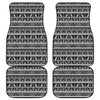 Black And White Egypt Pattern Print Front and Back Car Floor Mats