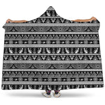 Black And White Egypt Pattern Print Hooded Blanket