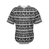 Black And White Egypt Pattern Print Men's Baseball Jersey