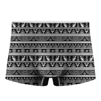 Black And White Egypt Pattern Print Men's Boxer Briefs