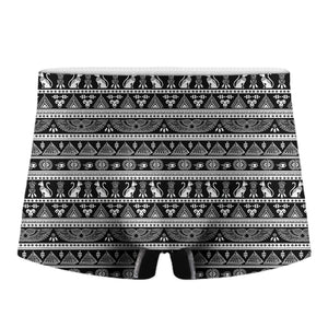 Black And White Egypt Pattern Print Men's Boxer Briefs