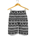 Black And White Egypt Pattern Print Men's Shorts