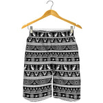 Black And White Egypt Pattern Print Men's Shorts