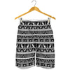 Black And White Egypt Pattern Print Men's Shorts