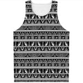 Black And White Egypt Pattern Print Men's Tank Top