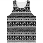 Black And White Egypt Pattern Print Men's Tank Top