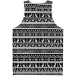 Black And White Egypt Pattern Print Men's Tank Top