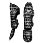 Black And White Egypt Pattern Print Muay Thai Shin Guard