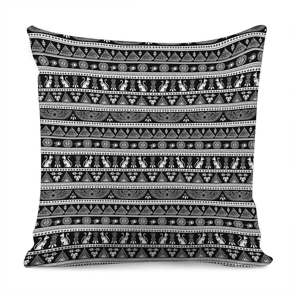 Black And White Egypt Pattern Print Pillow Cover
