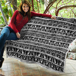 Black And White Egypt Pattern Print Quilt