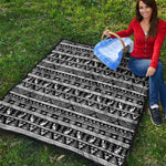 Black And White Egypt Pattern Print Quilt