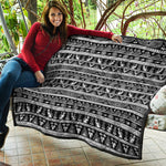 Black And White Egypt Pattern Print Quilt
