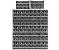Black And White Egypt Pattern Print Quilt Bed Set