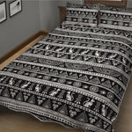 Black And White Egypt Pattern Print Quilt Bed Set