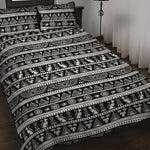 Black And White Egypt Pattern Print Quilt Bed Set