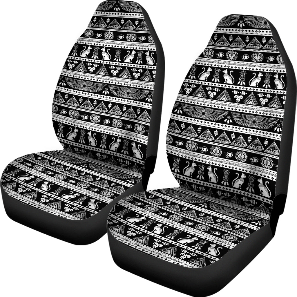 Black And White Egypt Pattern Print Universal Fit Car Seat Covers