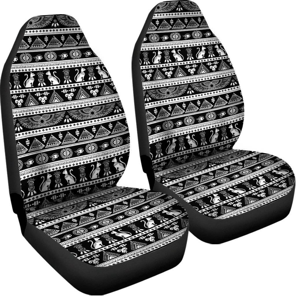 Black And White Egypt Pattern Print Universal Fit Car Seat Covers