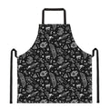 Black And White Egyptian Pattern Print Apron