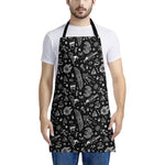 Black And White Egyptian Pattern Print Apron