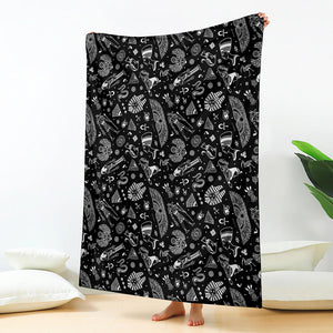 Black And White Egyptian Pattern Print Blanket