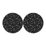 Black And White Egyptian Pattern Print Car Coasters