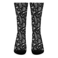 Black And White Egyptian Pattern Print Crew Socks
