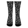 Black And White Egyptian Pattern Print Crew Socks