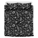 Black And White Egyptian Pattern Print Duvet Cover Bedding Set