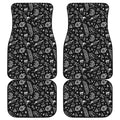 Black And White Egyptian Pattern Print Front and Back Car Floor Mats
