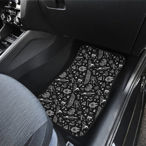 Black And White Egyptian Pattern Print Front Car Floor Mats