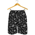 Black And White Egyptian Pattern Print Men's Shorts