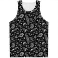 Black And White Egyptian Pattern Print Men's Tank Top