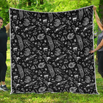 Black And White Egyptian Pattern Print Quilt