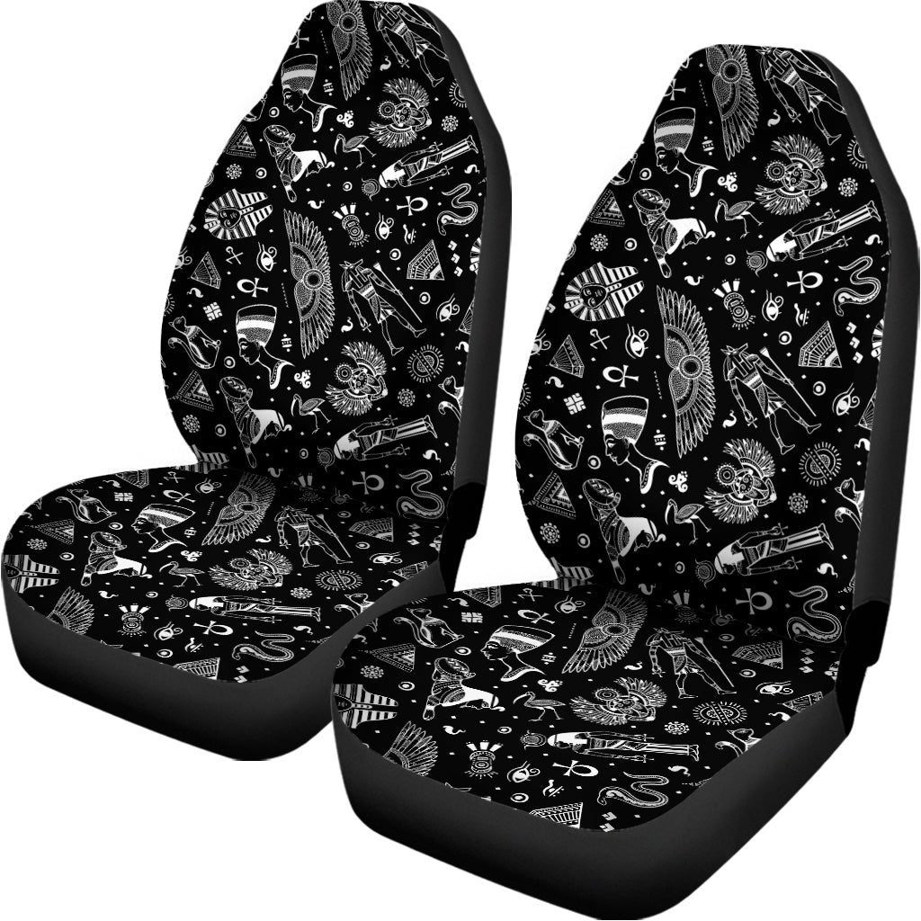 Black And White Egyptian Pattern Print Universal Fit Car Seat Covers