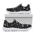 Black And White Egyptian Pattern Print White Running Shoes
