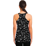 Black And White Egyptian Pattern Print Women's Racerback Tank Top