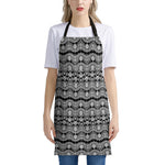 Black And White Ethnic Boho Print Apron