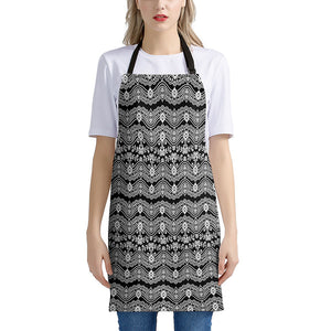 Black And White Ethnic Boho Print Apron