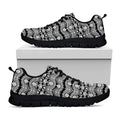 Black And White Ethnic Boho Print Black Running Shoes