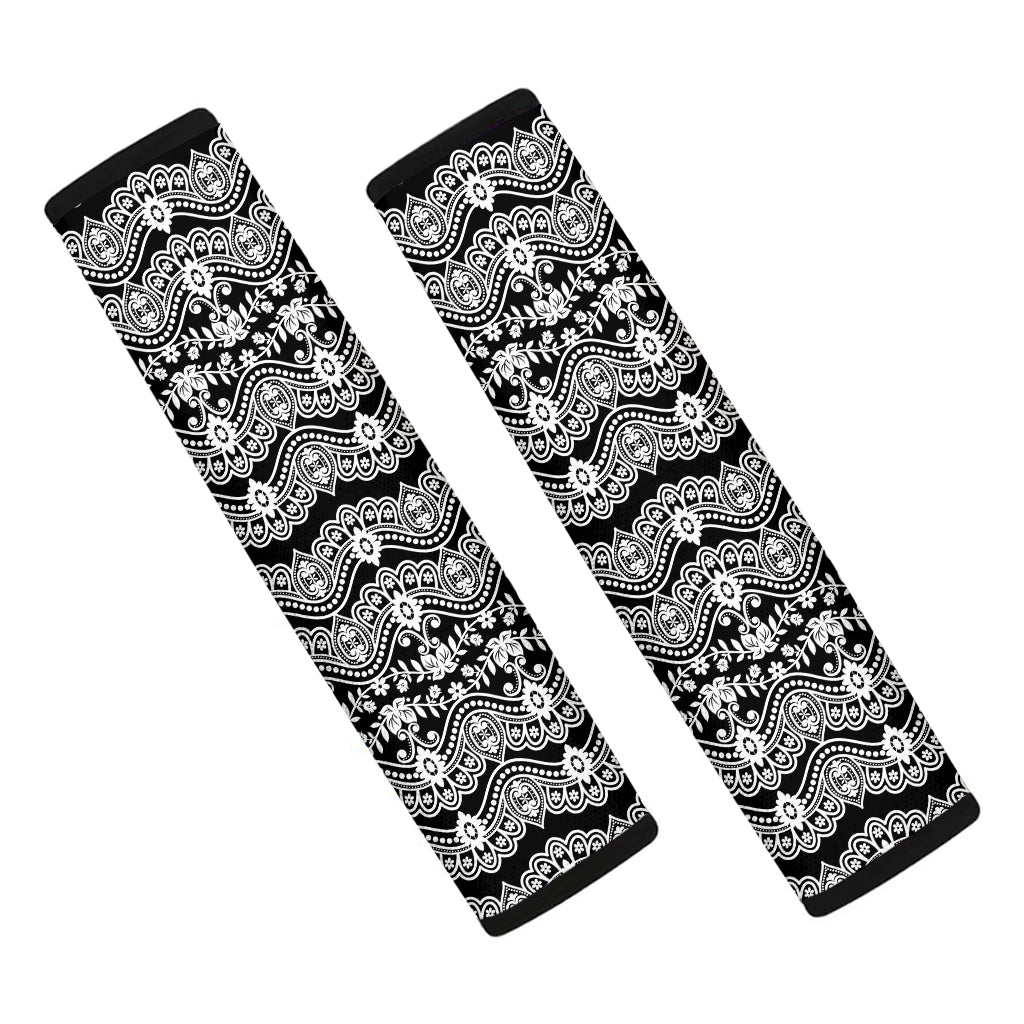 Black And White Ethnic Boho Print Car Seat Belt Covers