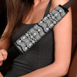 Black And White Ethnic Boho Print Car Seat Belt Covers