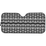 Black And White Ethnic Boho Print Car Sun Shade