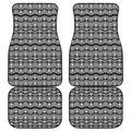 Black And White Ethnic Boho Print Front and Back Car Floor Mats