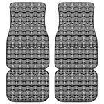 Black And White Ethnic Boho Print Front and Back Car Floor Mats