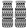 Black And White Ethnic Boho Print Front and Back Car Floor Mats