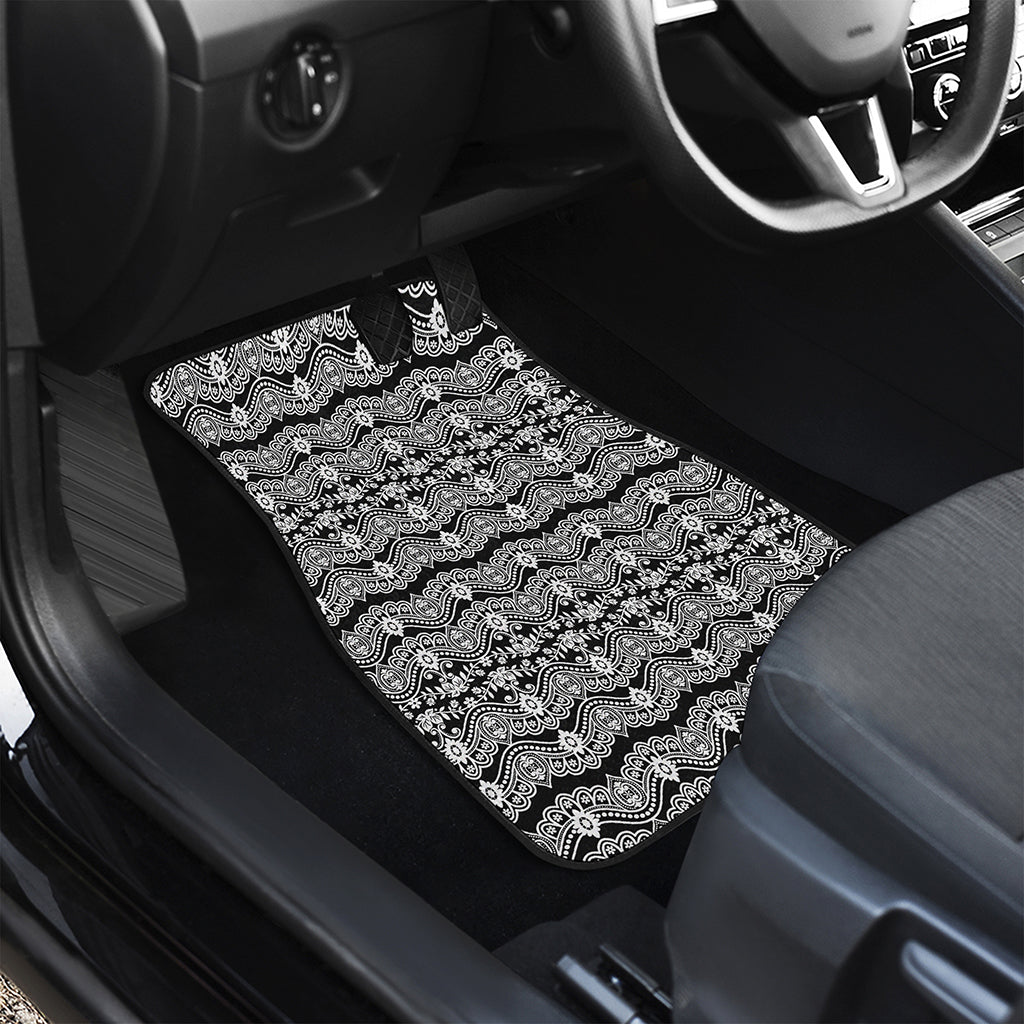Black And White Ethnic Boho Print Front Car Floor Mats