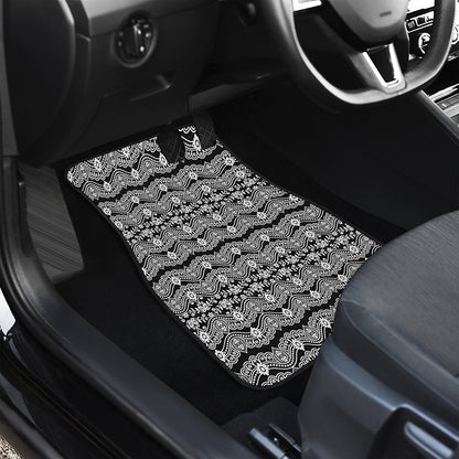 Black And White Ethnic Boho Print Front Car Floor Mats