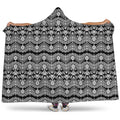 Black And White Ethnic Boho Print Hooded Blanket