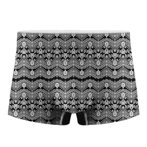 Black And White Ethnic Boho Print Men's Boxer Briefs