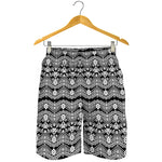 Black And White Ethnic Boho Print Men's Shorts